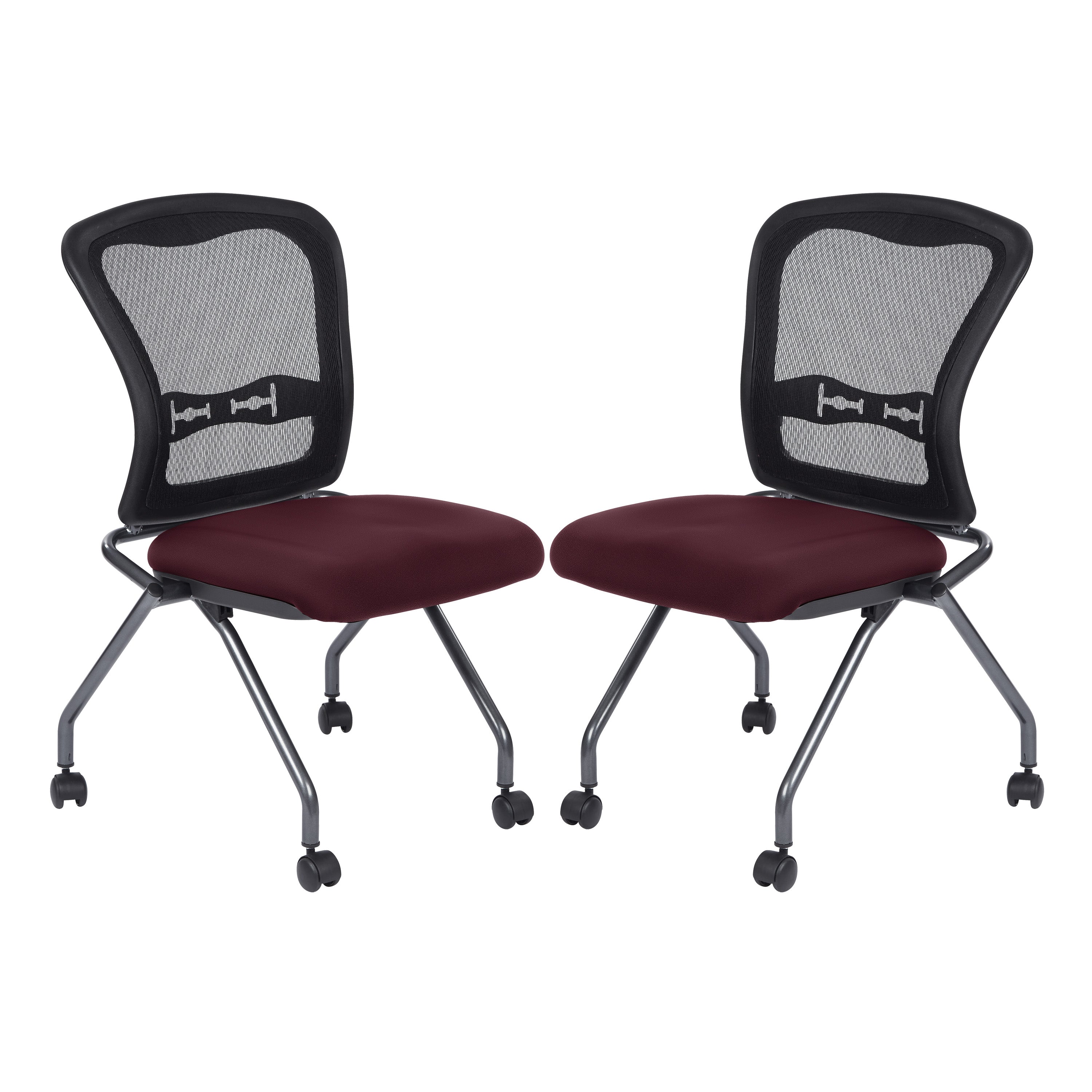 Deluxe Armless Folding Chair With ProGrid® Back
